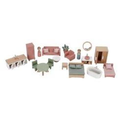 Little Dutch Pink Medium Dolls House With Furniture -Little Dutch LD7117WoodenDollhouse 14