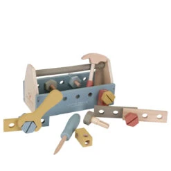 Little Dutch Wooden Toolbox -Little Dutch Little Dutch Wooden Blue Toolbox and Accessories